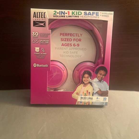Altec Lansing Pink Kid Safe Over-Ear Headphones - Picture 1 of 8